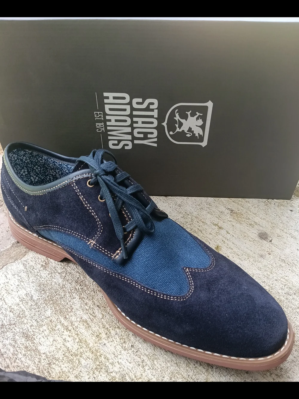 Stacy Adams Wickley Men's Navy Dress Shoes